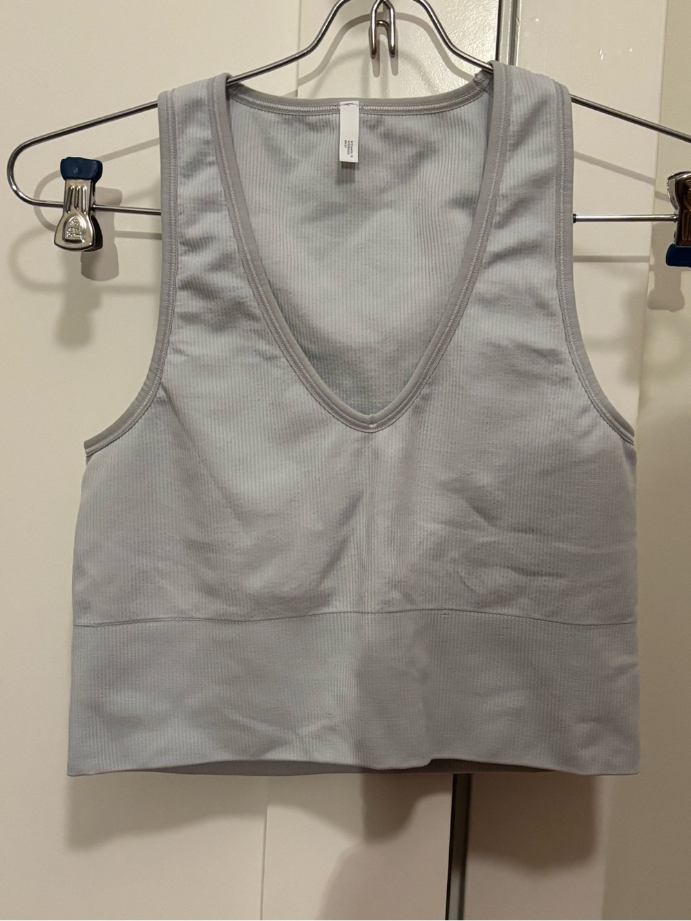 Athleta Light Blue Ribbed Racerback Crop Tank - Picture 3 of 4